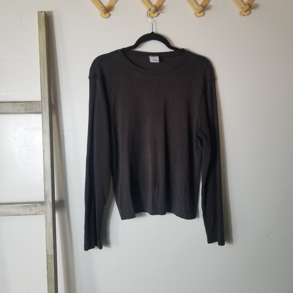 OLD NAVY WOMEN'S FADED BLACK LONG SLEEVE BLOUSE SIZE XL